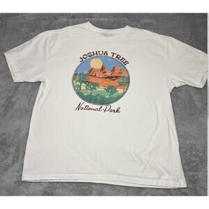 National Park Joshua Tree Graphic T-Shirt Adult XL White Cotton Men's Dessert